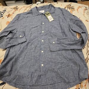 🌺3/$15 Goodfellow & Co Blue Micro-Check Button-Down Casual Shirt